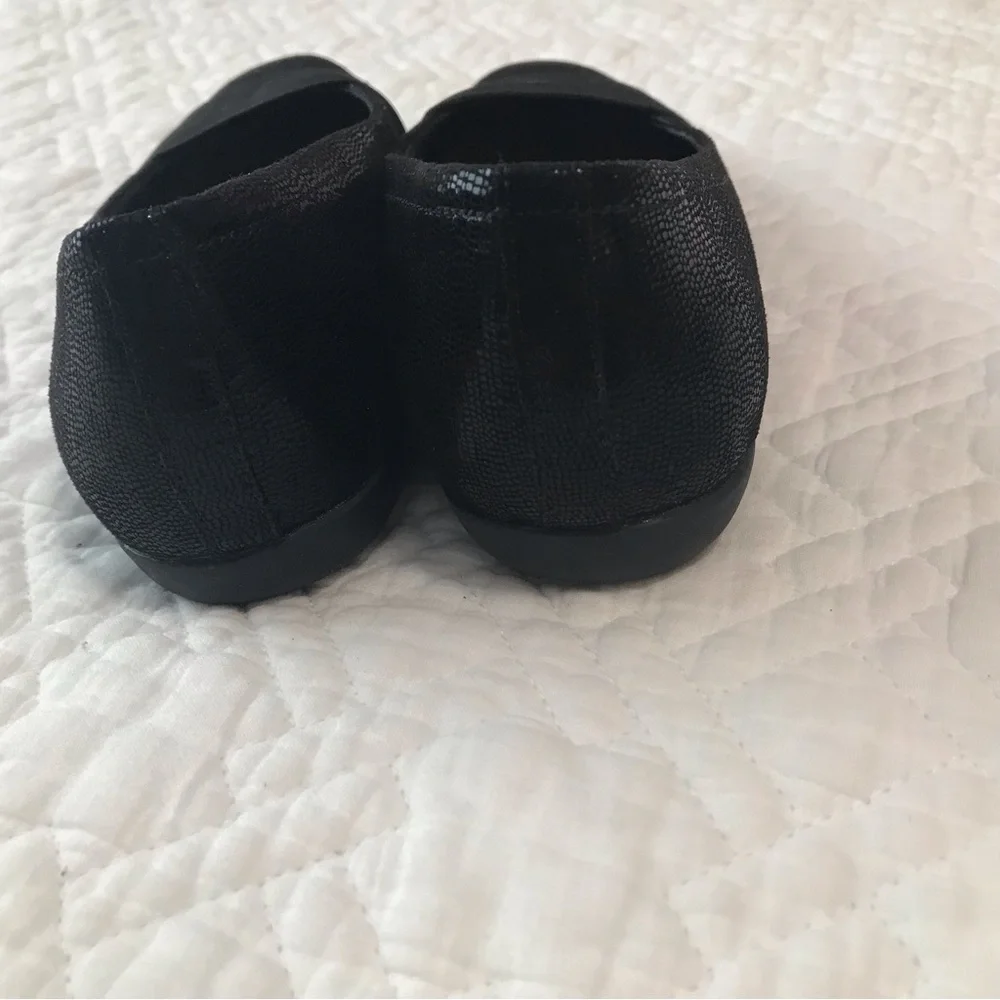 Trotters Samantha Black Lizard Leather Loafers Ballet Flats Size 6M - Picture 5 of 9